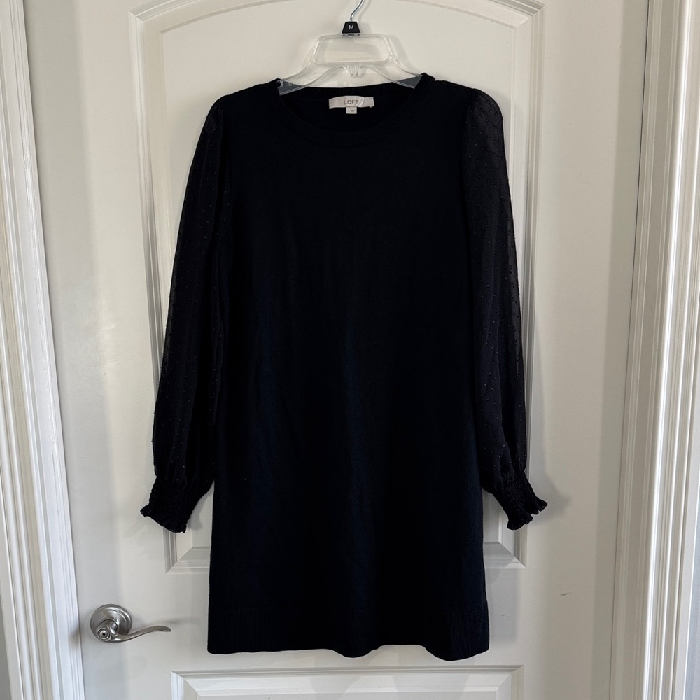 LOFT Elegant Black Long Sleeve Dress